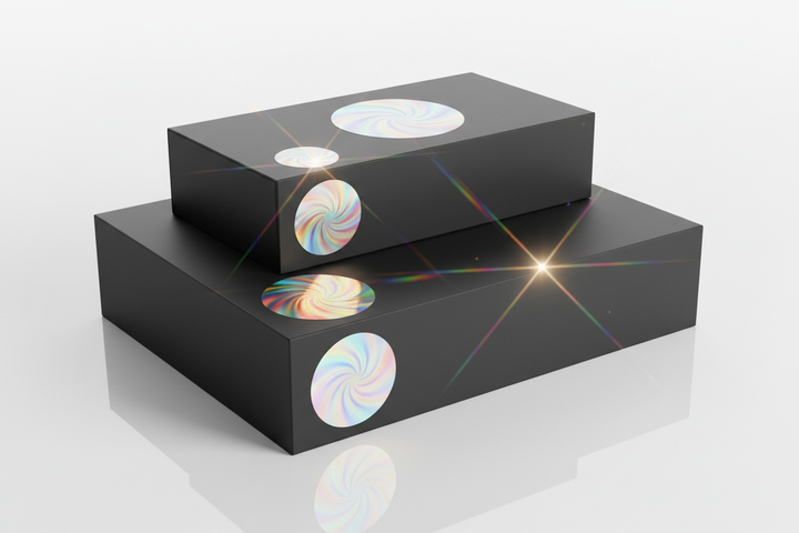 Holografische Sticker auf Verpackung