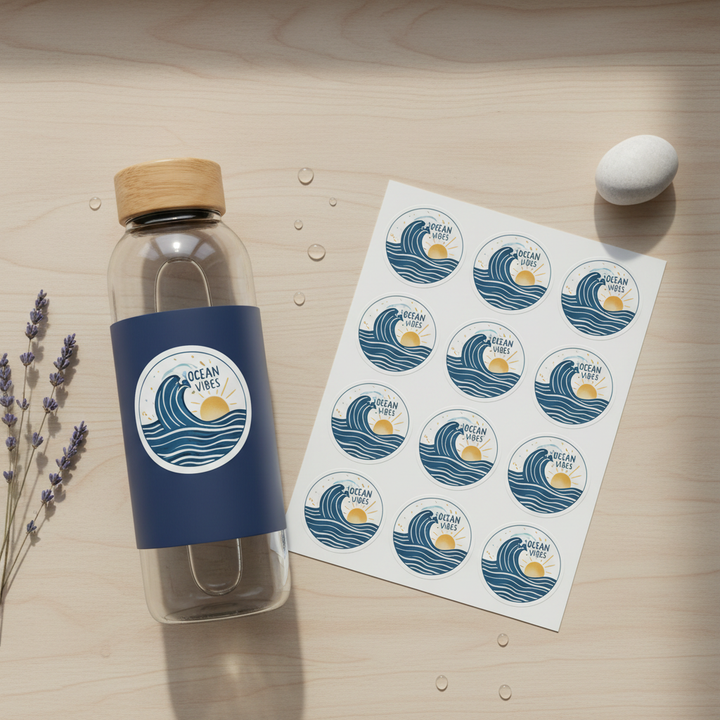Identische Sticker - Wasserflasche