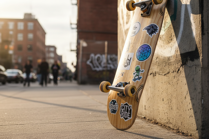 Vinyl Sticker auf Skateboard