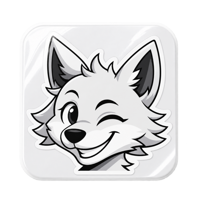 Vinyl-Aufkleber mit abgerundeten Ecken und P4Print Wolf