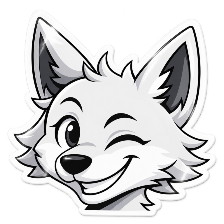 Freiform Vinyl-Aufkleber mit P4Print Wolf